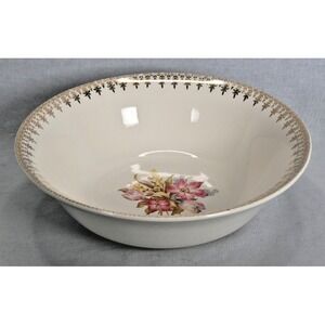 Vintage Lilly Bell Good Housekeeping Serving Bowl 22 KT Gold Trim 8-3/4"